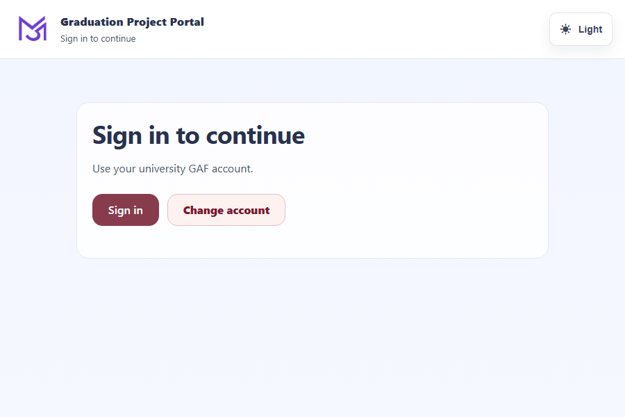Sign-in screen with Sign in and Change account buttons